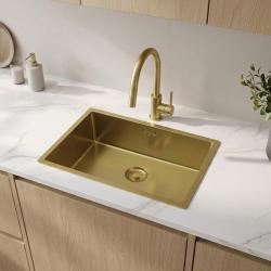 Pure.Sink Comfort Speciale 35cm korte PVD Gouden spoelbak 50x35 cm ruimte besparende PCM5035-60